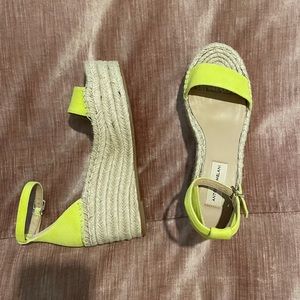 Antonio Melani neon espadrille wedge sandals 8.5
